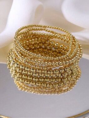 Elegant Gold Stacked Bracelet Set